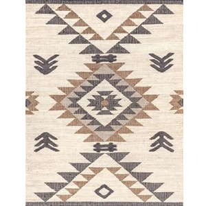 Southwestern Geometric Jute Area Rug Handwoven Flat <b>Weave</b> Modern Extra Thick PET Friendly Living Room Bedroom Floor Decor Mat - Product Image 1
