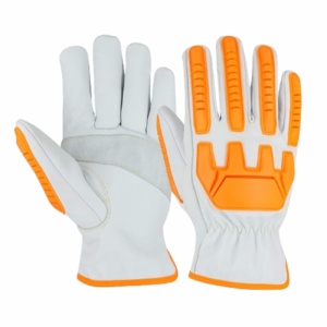 Gants de sécurité JNM SAFETY confortables en cuir de vachette grainé renforcé, anti-coupure, résistants à la chaleur, avec injection TPR, pour travaux lourds 11 - Product Image 1