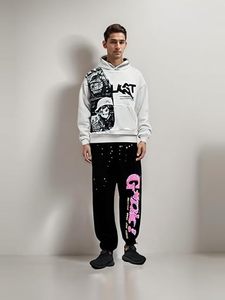 Sudadera con Capucha de Invierno, Corte Regular, Lavado Ácido Personalizado, con Estampado Gráfico Frontal |   Sudadera de Felpa de Algodón Grueso de 370 g/m² para Hombre |   OEM - Product Image 6