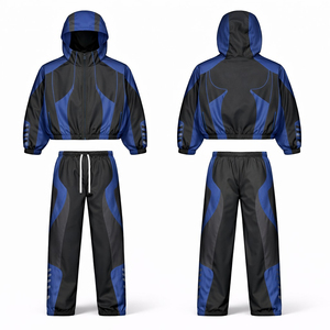 Ensembles coupe-vent unisexes personnalisés 2026 – Survêtements d'hiver color block légers en nylon imperméable et respirant - Product Image 6