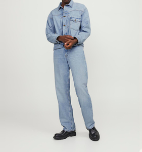 Fashion <b>Custom</b> Logo 100% Cotton <b>Denim</b> <b>Jacket</b> Men Casual Solid Color Men's Spring Jean <b>Jacket</b> Windproof Pocket <b>Denim</b> <b>Jacket</b> - Product Image 1