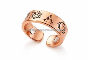 Anillo de Cobre Puro Premium para Chakras • Banda de Yoga y Meditación de Lujo Grabada para Sanación - Product Image 2