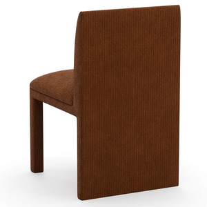 Chaise de salle à manger moderne en tissu, chaise d'appoint rembourrée, siège de salle à manger marron - Product Image 3