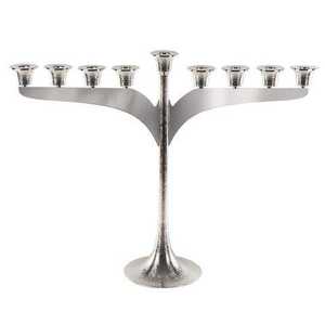 Ménorah en argent à 9 bras pour la Hanouka, idéale pour la maison, les villas, comme éclairage de table décoratif, porte-bougie. - Product Image 5