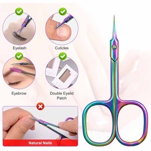 Ciseaux à cuticules en acier inoxydable, lame extra fine courbée, super fins, pour le nettoyage des ongles - Product Image 5