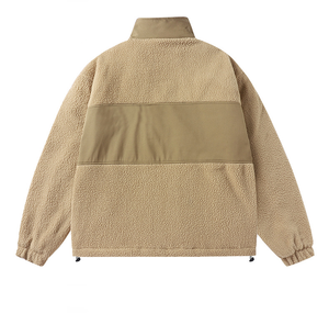 Chaqueta Bomber Unisex Negra de Forro Polar, Cuello Alto, Diseño con Bloques de Color, Impermeable, Informal, para Invierno, 100% Poliéster - Product Image 6