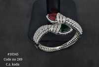 Bracelet manchette ajustable fait main pour femme en laiton plaqué rhodium imitation, orné de zircone cubique 289 géométrique ouvrable – Cadeau romantique pour soirée