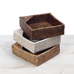 Natural rattan paper napkin holder baskets office table accessories for organizer & decoration - Product Image 6