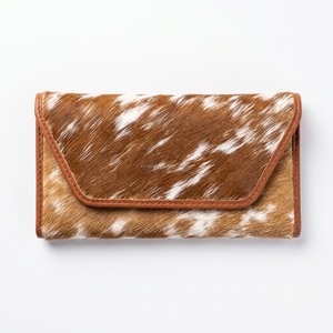 Nouveau Portefeuille Pochette Western en Cuir de Vachette Rustique 2026 avec Fourrure Animale Vintage pour Femme, Multiples Emplacements pour Cartes et Billets - Product Image 1