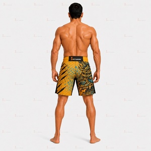 กางเกงฝึกซ้อม MMA รุ่นใหม่ 180 GSM โพลีเอสเตอร์ผสมสแปนเด็กซ์ ระบายอากาศได้ดี แห้งเร็ว น้ำหนักเบา ยืดหยุ่น เหมาะสำหรับมวยไทยและกราปลิง - Product Image 5