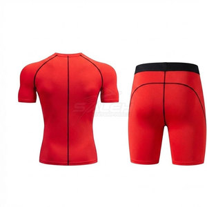 Ensemble de shorts de compression haut de gamme avec matière extensible respirante et ceinture sécurisée pour le fitness et les activités sportives - Product Image 2