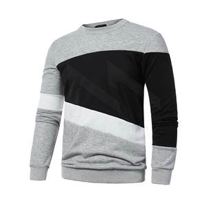 Sweat-shirts unis en coton et polyester, matériaux originaux, pull pour homme, vêtements de sport, broderie, col rond - Product Image 1