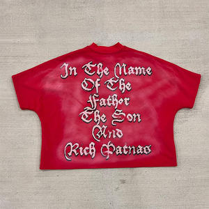 Nouveau T-shirt Homme Personnalisé en Coton Épais Délavé à l'Acide Coupe Oversize Boxy Impression Numérique Motif Vintage Streetwear Vente en Gros - Product Image 2