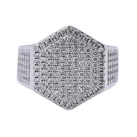 Bague Hip Hop en Argent 925 avec Moissanite Scintillante Sertie Pavé, Éclat Audacieux, Pièce de Luxe Tendance, Cadeau Idéal pour Hommes et Femmes