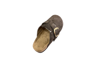 Mules en daim à bout fermé avec boucle, semelle intermédiaire en liège, semelle extérieure en caoutchouc antidérapante, tendance mode toutes saisons - Product Image 5