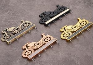 Porte-clés mural style moto, design vélo décoratif, finition antique, organisateur mural décoratif - Product Image 3