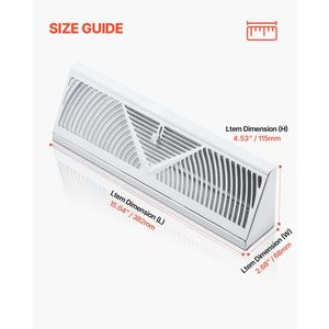 Grilles de plancher robustes en fer de 15 pouces, lot de 10, anti-rouille et anti-décapage, pour systèmes CVC, utilisables comme grilles de plinthe - Product Image 2