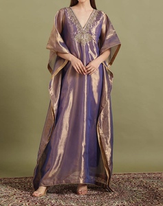 Fashionable <b>Kaftan</b> Abaya Handmade Moroccan Arabian Dress Long Sleeve Polyester Regular Fit Casual Evening Party Wedding Flared - Product Image 3