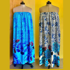 Custom Polynesian Tribal <b>Pink</b> Blue Lockdown <b>Skirts</b> <b>Women's</b> Pleated <b>Skirt</b> Comfy Elastic Waist - Product Image 3