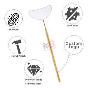 Eyelash <b>Mirror</b> Stainless Steel Custom Design <b>Light</b> weight <b>Makeup</b> <b>Mirror</b> Large Handle Eyelash Extensions Accessories - Product Image 3