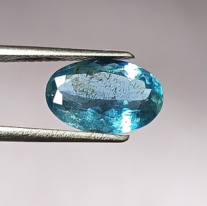 Aigue-marine naturelle de 2,50 carats, bleu Santa Maria, taille ovale facettée, translucide, pierre précieuse en vrac - Product Image 2