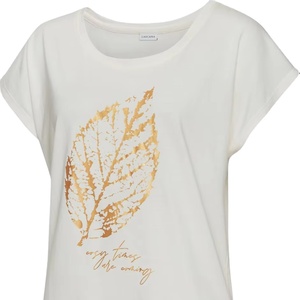 Camiseta estampada de papel de aluminio con cuello redondo para mujer, camiseta de decoración de lentejuelas bordadas con logotipo antibolitas de estilo informal de punto 100% - Product Image 6