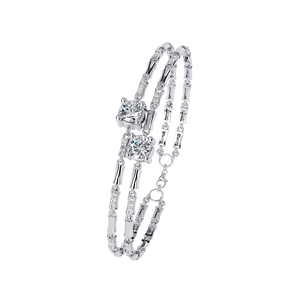 Pulsera Unisex de Plata 925 Chapada en Oro con Moissanita, Estilo Hiphop, Corte Brillante Redondo, Engaste de Garra, Cadena Clásica, para Boda - Product Image 1