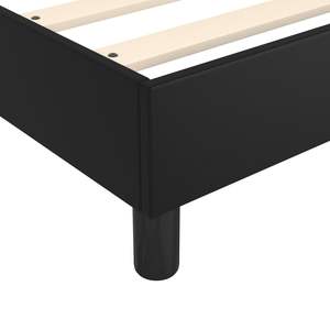 Cadre de lit double en similicuir noir rembourré avec contreplaqué et bois d'ingénierie, durable et élégant - Product Image 6