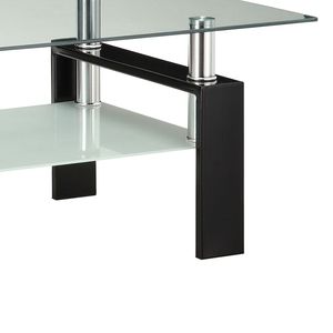 Tavolino da caffè rettangolare Moriah con 1 ripiano e piano in vetro nero - Product Image 3