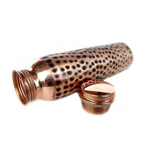 Reusable copper water <b>bottle</b> with tight seal cap suitable for yoga office outdoor travel and daily hydration - Product Image 3