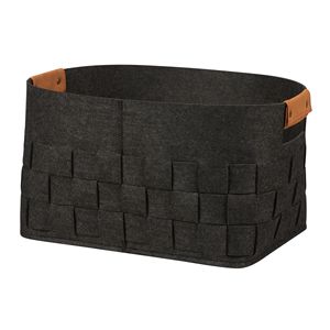 Cestas de Almacenamiento de Fieltro Tejido Mediano, Color Gris Oscuro, Juego de 2, Organizador Moderno Plegable para Juguetes y Bolsas - Product Image 3