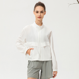 Women's Lightweight Cropped Windbreaker Jacket Full Zip Athletic Running <b>Shell</b> Breathable Outdoor Training Outerwear 2026 - Product Image 5