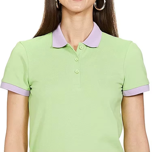 Camiseta Polo de Mujer de Primera Calidad, Nueva Llegada, Informal, Tejida, Servicio OEM, Logotipo Personalizado, Sólida, Informal, Transpirable - Product Image 3