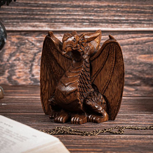 Statue de dragon en bois sculptée à la main, sculpture de dragon en bois massif pour le Feng Shui, décoration de dragon sculpté à la main de qualité supérieure - Product Image 4