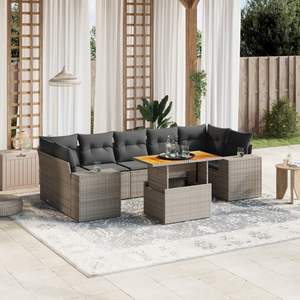 Conjunto de Sofás de Jardín de Ratán Gris, 6 Plazas, Resistente a la Intemperie, Muebles de Exterior de Diseño Contemporáneo - Product Image 3