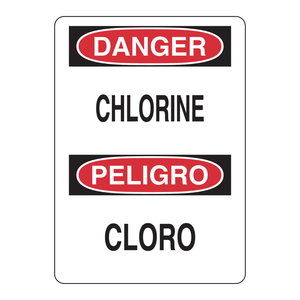Señal Bilingüe de Peligro de Cloro - Impresa con UV en PVC/Aluminio para Seguridad en Interiores y Exteriores - Product Image 1