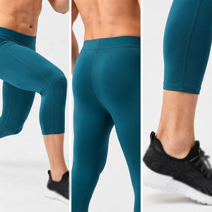 Leggings de compression pour hommes à taille élastique mi-haute, vente en gros, prix abordable, service OEM, tenue de sport durable, coupe décontractée et ajustée - Product Image 6