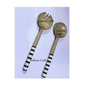 Cuillère à salade en bois de manguier faite à la main, durable, pour la maison, l'hôtel, le restaurant, ustensiles de cuisine, couverts en bois, outil de service - Product Image 5