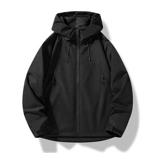 Veste coupe-vent unisexe en polyester à capuche, color block, légère, résistante à l'eau, fermeture éclair, décontractée, pour l'automne et les activités de plein air - Product Image 6
