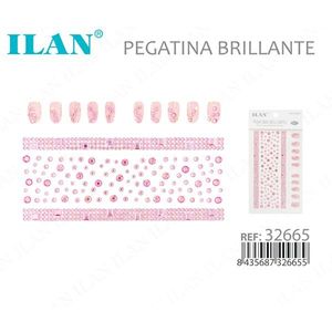 Adesivi con strass scintillanti ILAN per unghie, design rosa, Rif. 32665 - Product Image 1