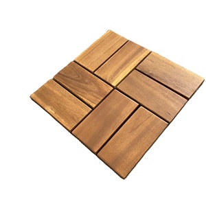 Dalles de terrasse en bois d'acacia antidérapantes, revêtement de sol en bois à emboîtement pour extérieur - Product Image 2