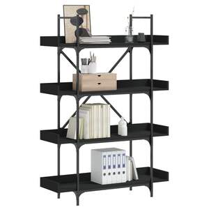 4-Tier 39.4"x13"x57.3" <b>Black</b> Engineered Wood <b>Bookcase</b> Other Kids' Furniture - Product Image 1