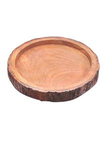 Bandeja redonda de madera de mango hecha a mano de primera calidad con acabado natural, plato decorativo duradero para cocina y comedor, estilo rústico elegante. - Product Image 3