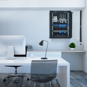 Armadio di Rete a Parete 15U con Carico Massimo di 227 kg, Vetro Temperato con Chiusura di Sicurezza, Rack Server Dati 4U - Product Image 2