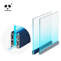Rampe d'escalier en verre sans cadre Chaunlan, installation facile, balcon minimaliste, aluminium, canal en U, pour hôtel, centre commercial, cour