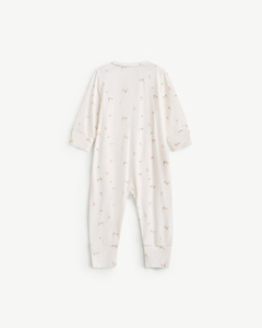 Combinaison bébé en coton et élasthanne à imprimé floral, ajustée, à manches longues, avec boutons-pression pour nouveau-né fille, ODM Vietnam - Product Image 2