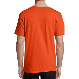 เสื้อยืดคอกลมแขนสั้นลายทางผู้ชาย ทรงปกติ น้ำหนัก 230 กรัม ผ้าฝ้าย 100% สวมใส่สบาย ผ้าถัก ลายสีแดง ขาว เทา - Product Image 3