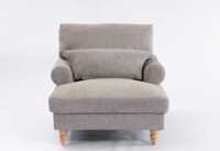 Fauteuil rembourré confortable avec logo personnalisé, canapé-lit simple avec pieds en bois, chaise de lecture pour la maison ou le bureau