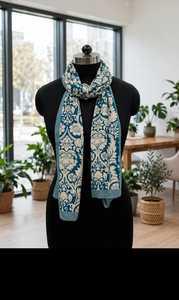 Women's Luxury <b>Floral</b> Digital Print Lightweight Long Silk <b>Scarf</b> Reversible Summer Daily Wear Viraak Exports From Uttar Pradesh - Product Image 2
