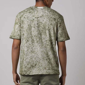 T-shirt Homme Tie-Dye à Manches Courtes Col Rond Décontracté en Coton Tricoté Coupe Oversize Vintage Respirant - Product Image 3